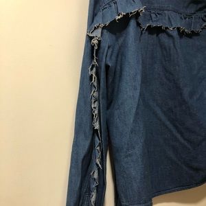 Zara Ruffle Button Down NWT